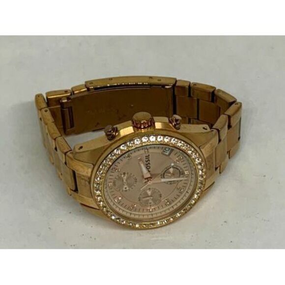 Fossil ES3352 Decker Chronograph Women's Gold Stainless Steel Analog Watch E118 - Picture 7 of 9
